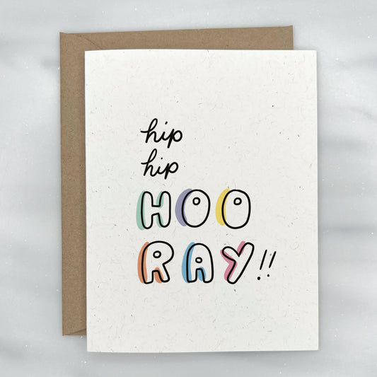 Colorful Hip Hip Hooray Celebration - Happy Birthday Card