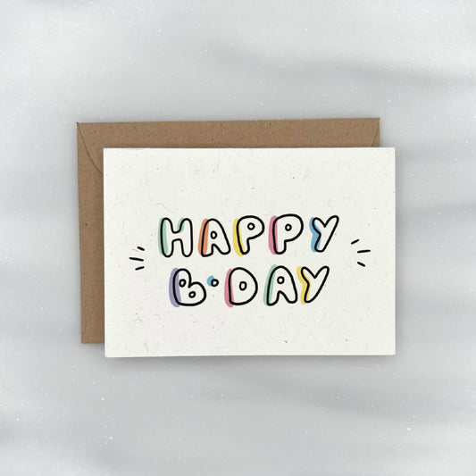 Colorful Happy B-Day - Birthday Gift Enclosure Card