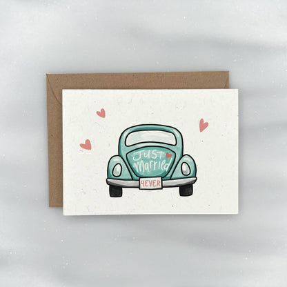 Just Married Classic Car - Bridal Enclosure Card