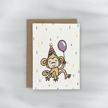 Party Animals - Birthday Gift Enclosure Card (Monkey)