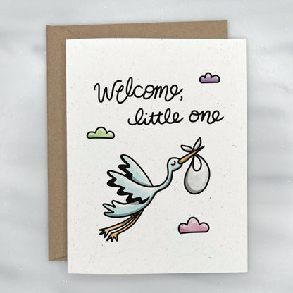 Cute Stork - Baby Shower Card for New Baby