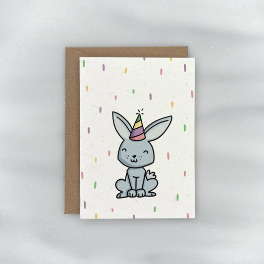 Party Animals - Birthday Gift Enclosure Card (Bunny)